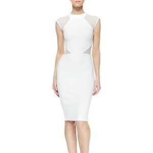 White French Connection White Sheer Cap Dress